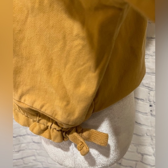 ZARA Hoodie Mustard Yellow Sweatshirt Size Medium - Picture 4 of 7
